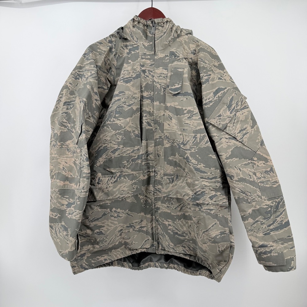 US Air Force Large Long APECS Digital Tiger Stripe Camo GoreTex Parka Jacket